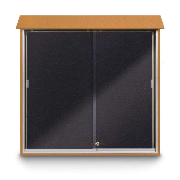 Outdoor Enclosed Combo Board, 72"x36", Bronze Frame/White Porc & Surf
